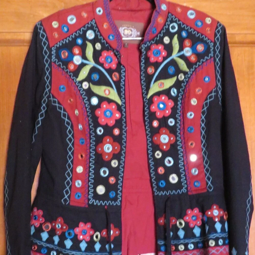 Double D Ranch Vintage Cotton Mirror Jacket - S - Picture 1 of 7